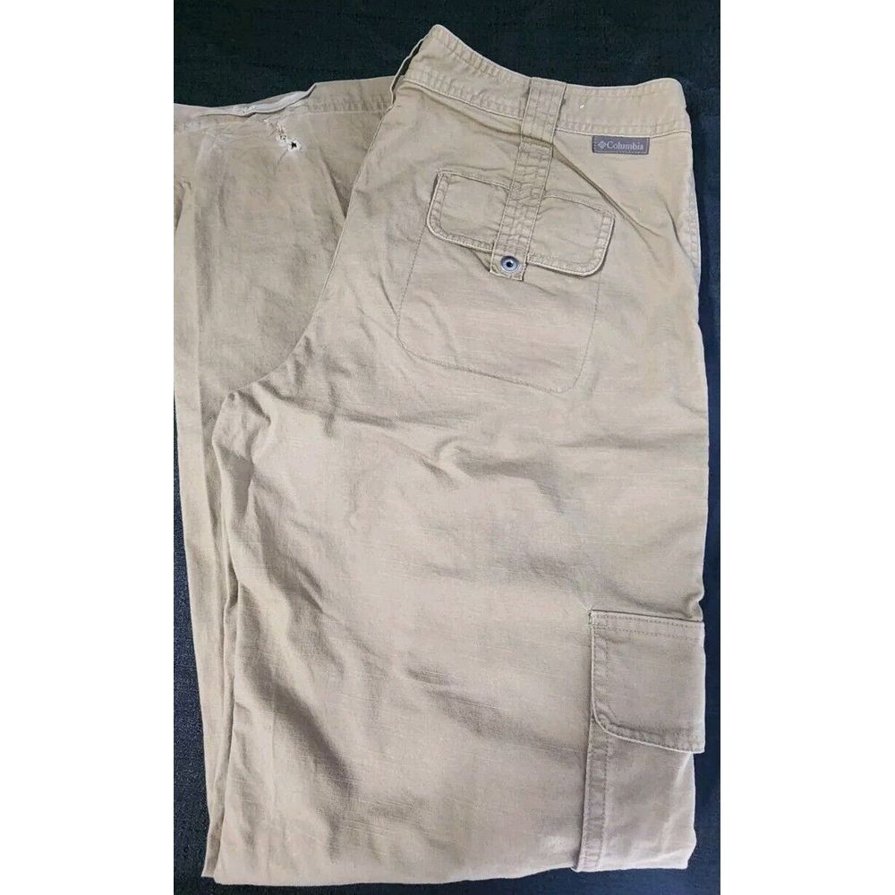 Columbia Cargo Pants Women 12x32 Tan Omnishade‎ Outdoors Hiking Fish